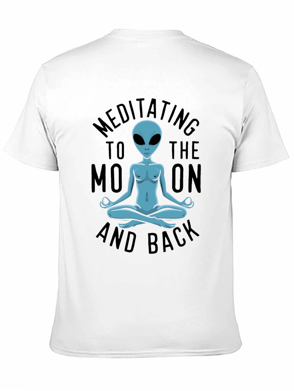 Meditating Alien T-Shirt - Black Cotton Blend