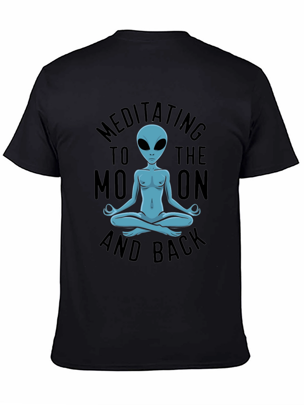 Meditating Alien T-Shirt - Black Cotton Blend