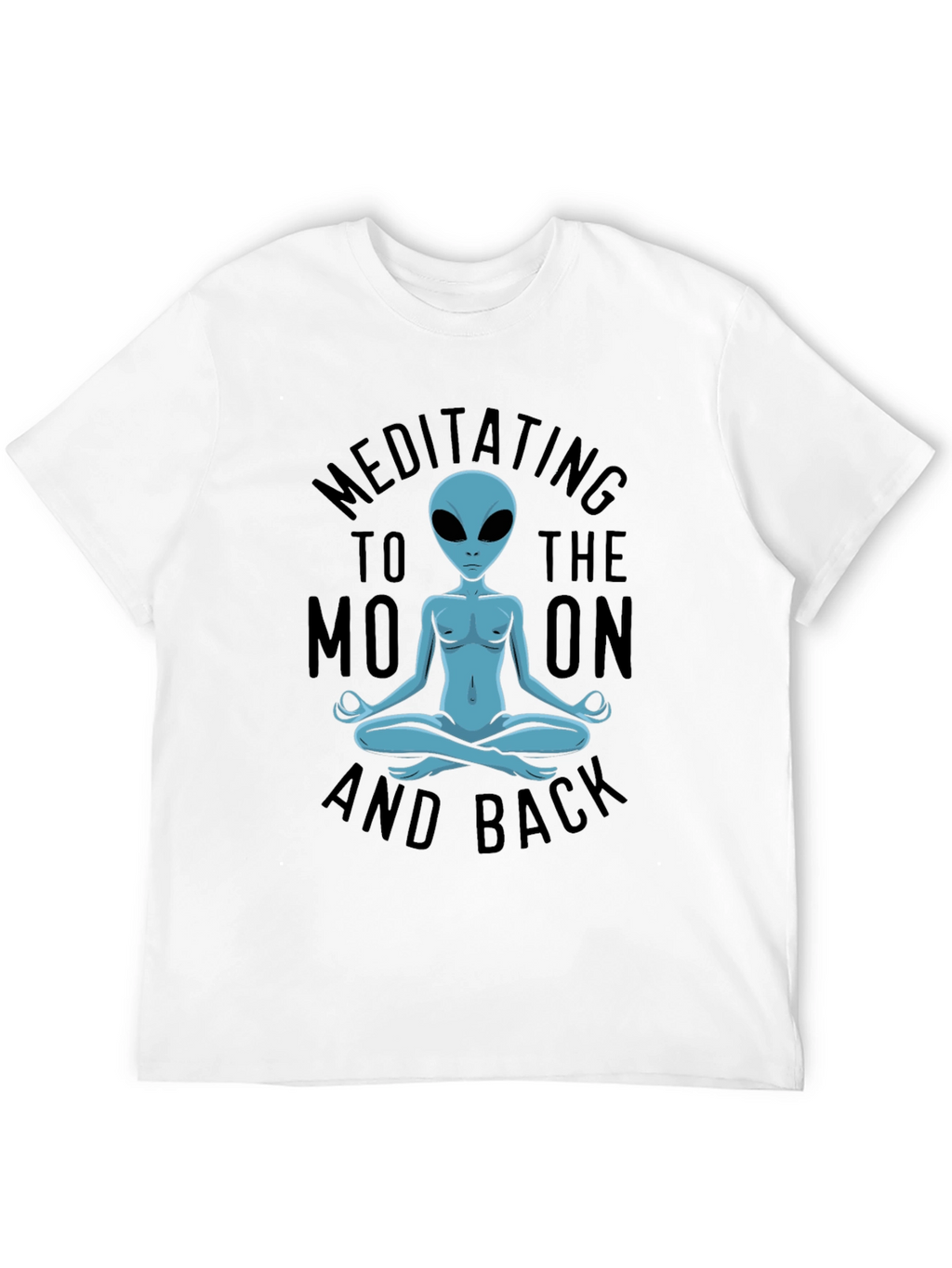 Meditating Alien T-Shirt - Black Cotton Blend