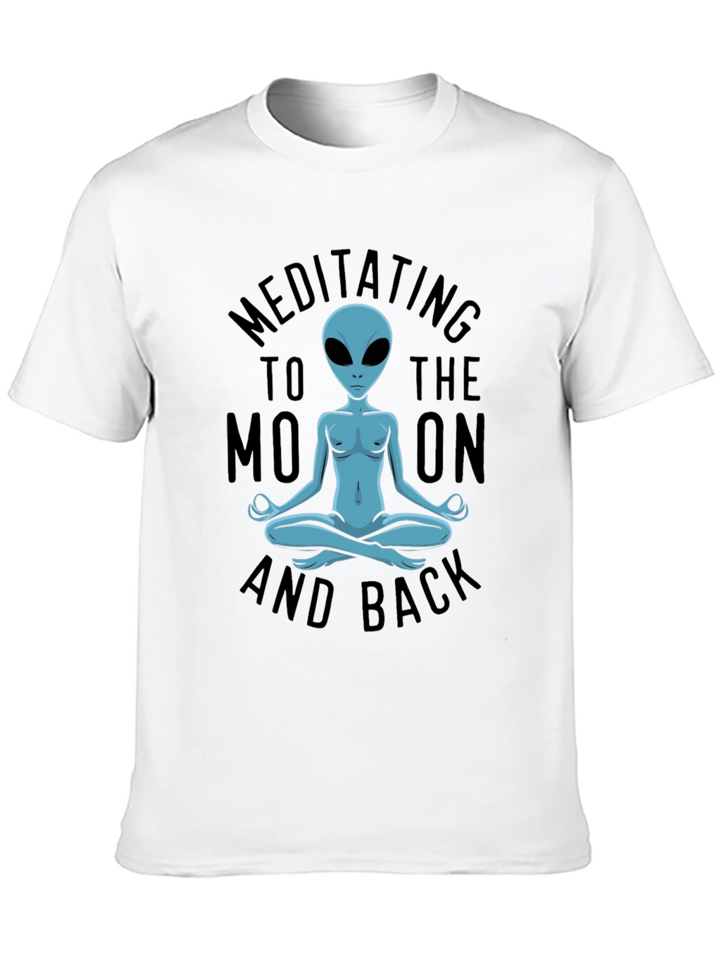 Meditating Alien T-Shirt - Black Cotton Blend