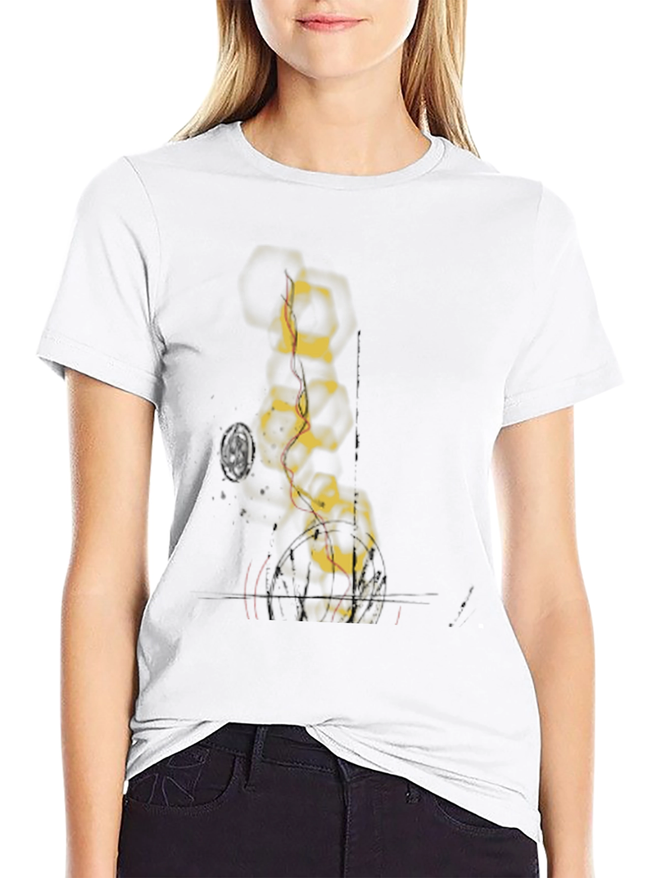 Abstract Molecule Graphic Tee - Black Cotton Comfort