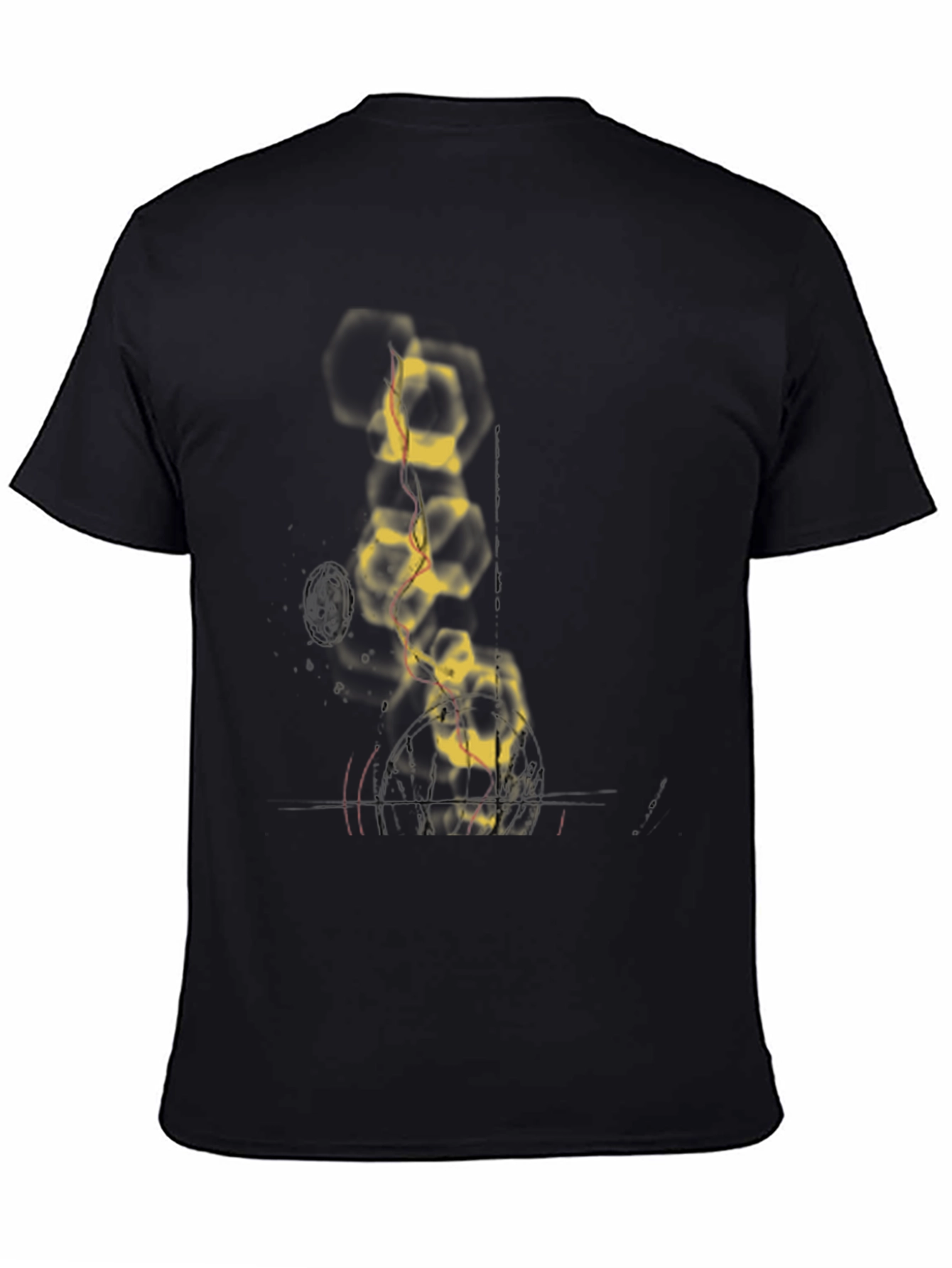 Abstract Molecule Graphic Tee - Black Cotton Comfort