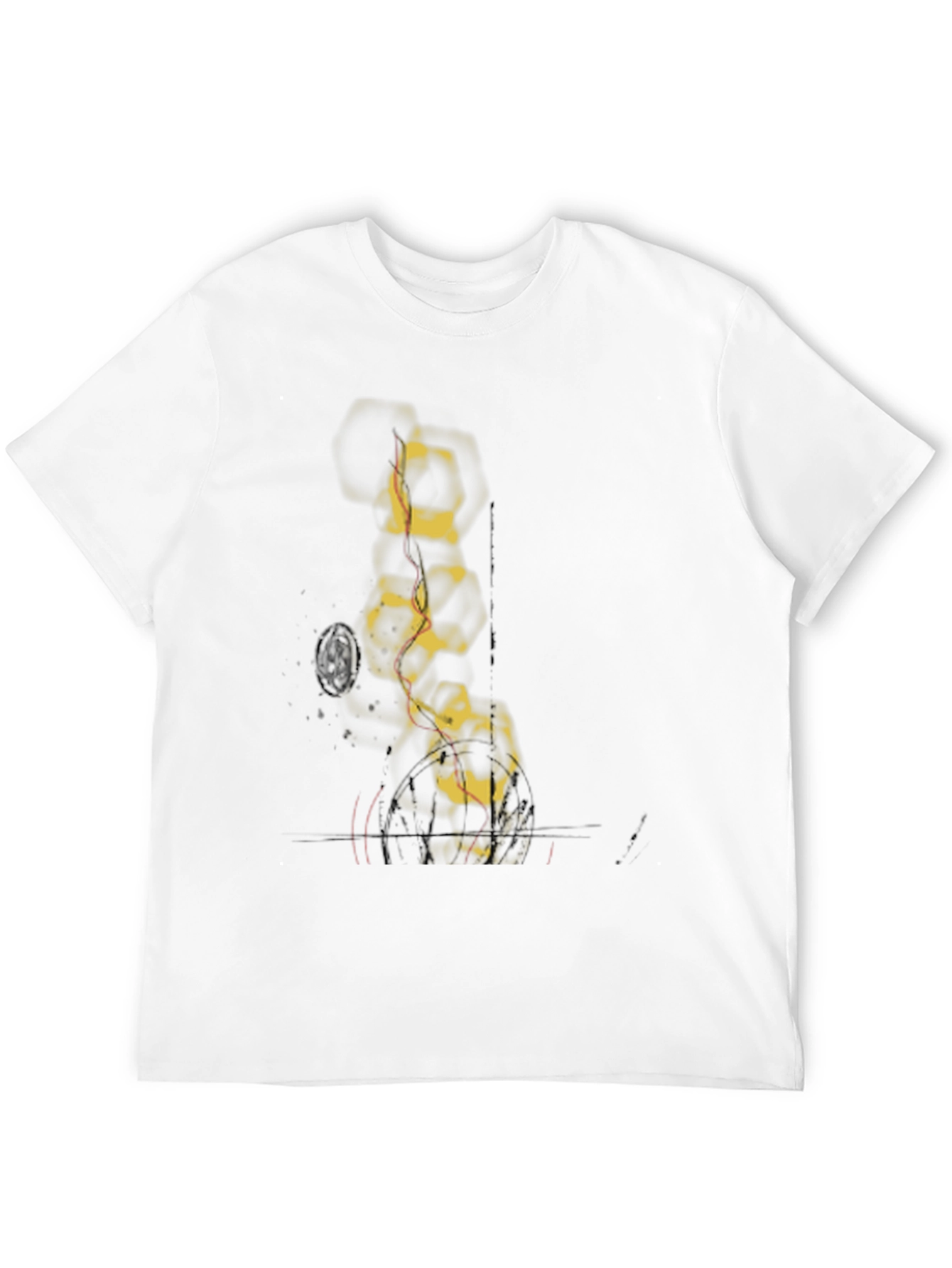 Abstract Molecule Graphic Tee - Black Cotton Comfort