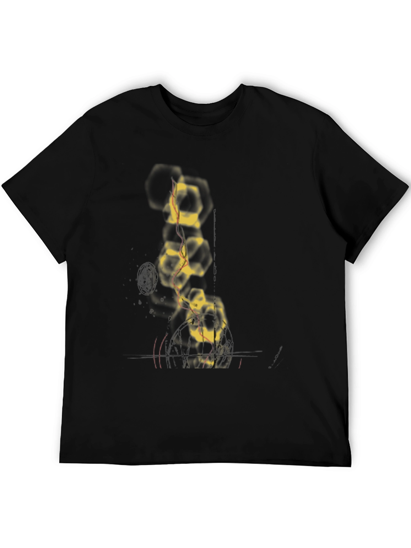 Abstract Molecule Graphic Tee - Black Cotton Comfort