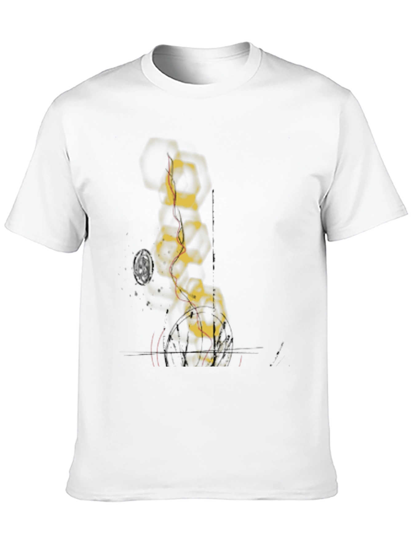 Abstract Molecule Graphic Tee - Black Cotton Comfort