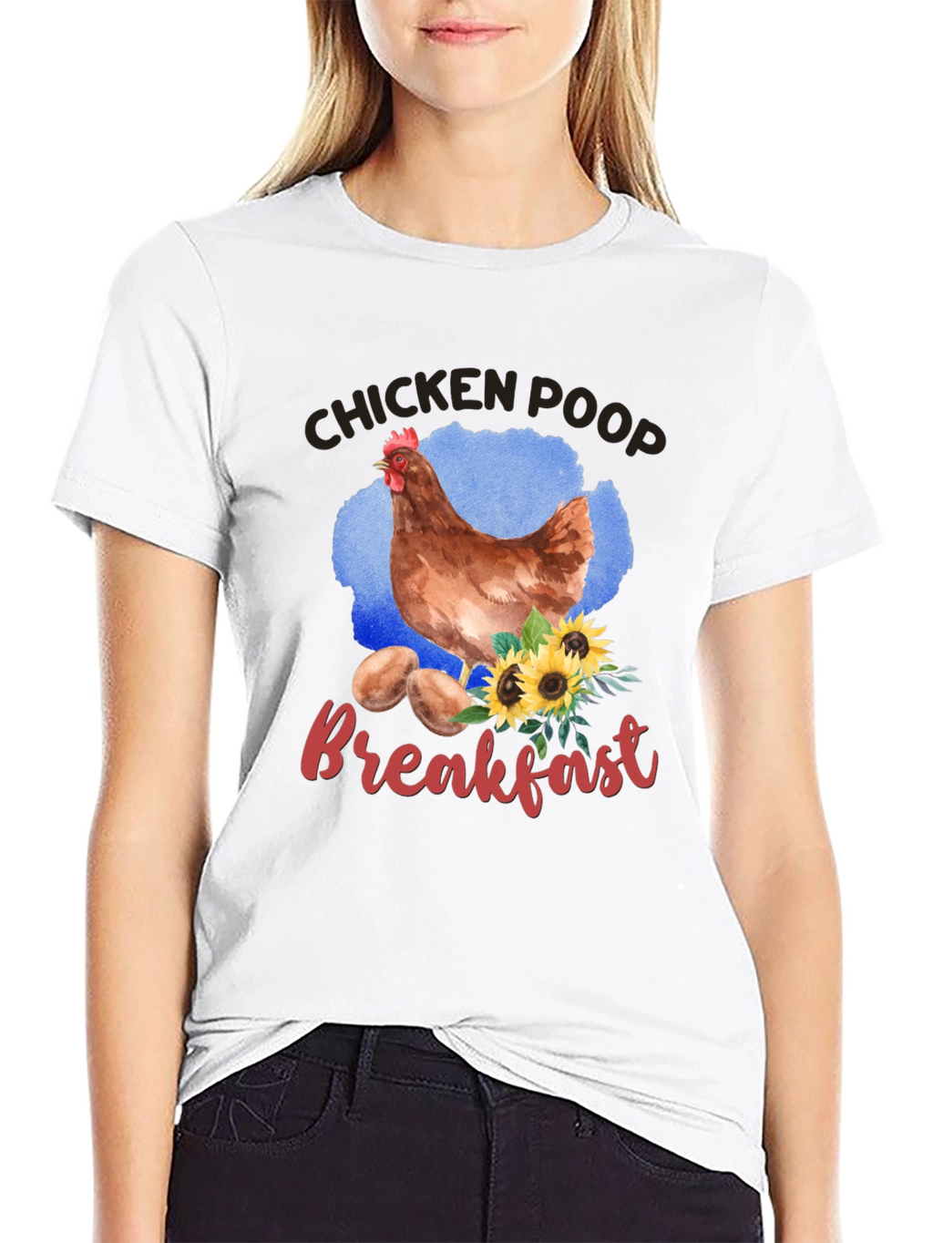 Chicken Poop Breakfast Graphic T-Shirt