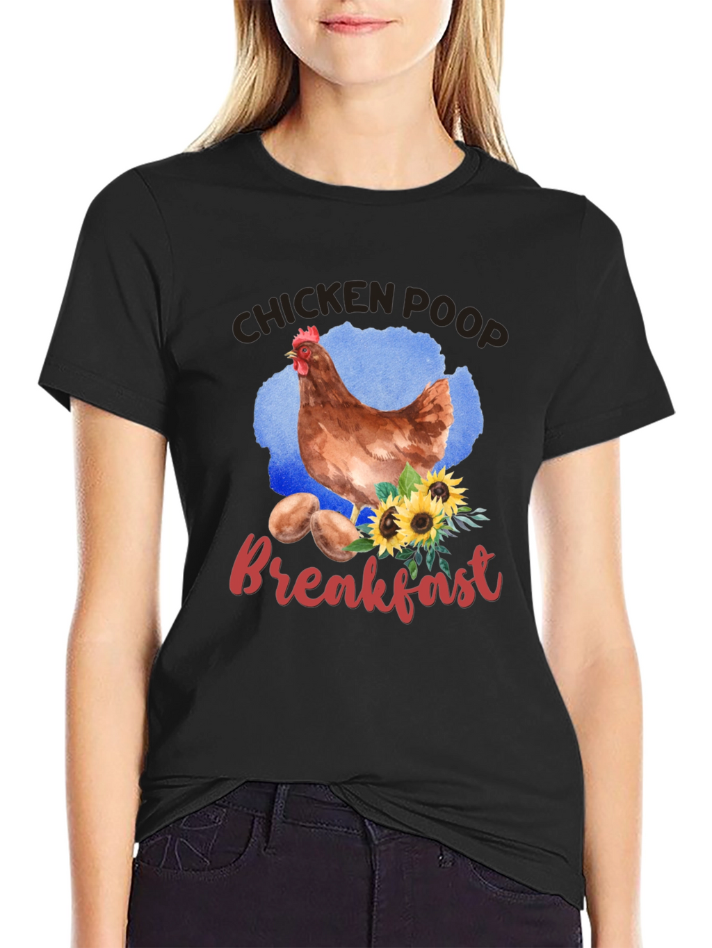 Chicken Poop Breakfast Graphic T-Shirt