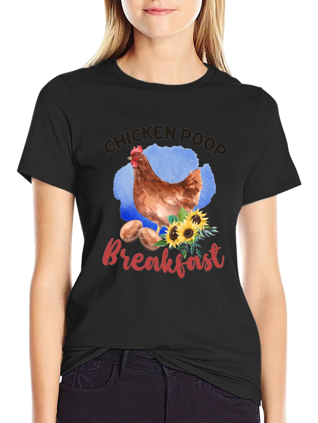 Chicken Poop Breakfast Graphic T-Shirt