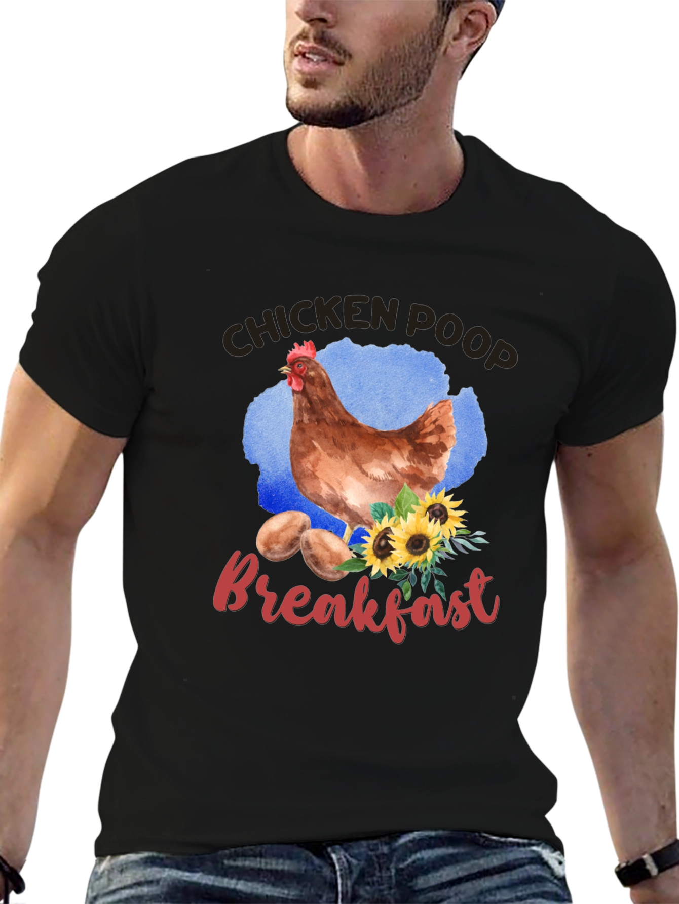Chicken Poop Breakfast Graphic T-Shirt