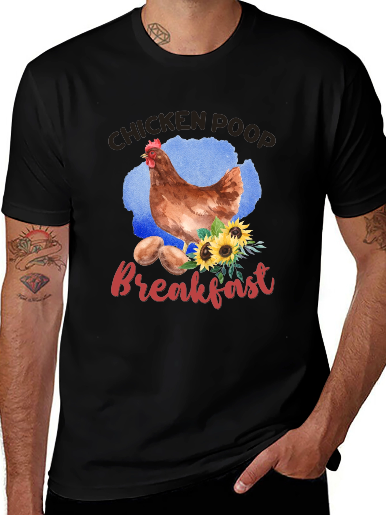 Chicken Poop Breakfast Graphic T-Shirt