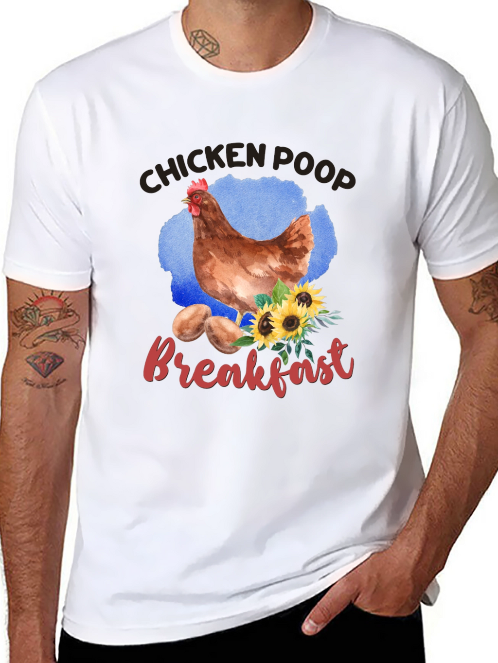Chicken Poop Breakfast Graphic T-Shirt