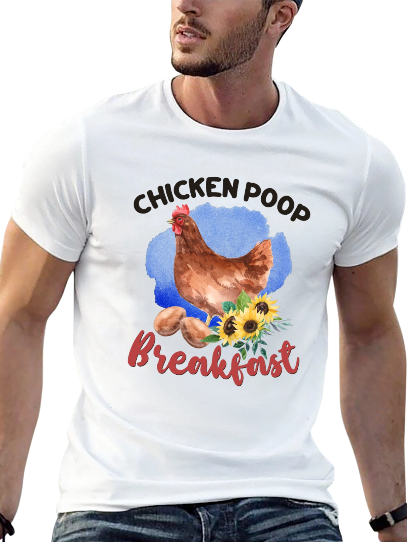 Chicken Poop Breakfast Graphic T-Shirt