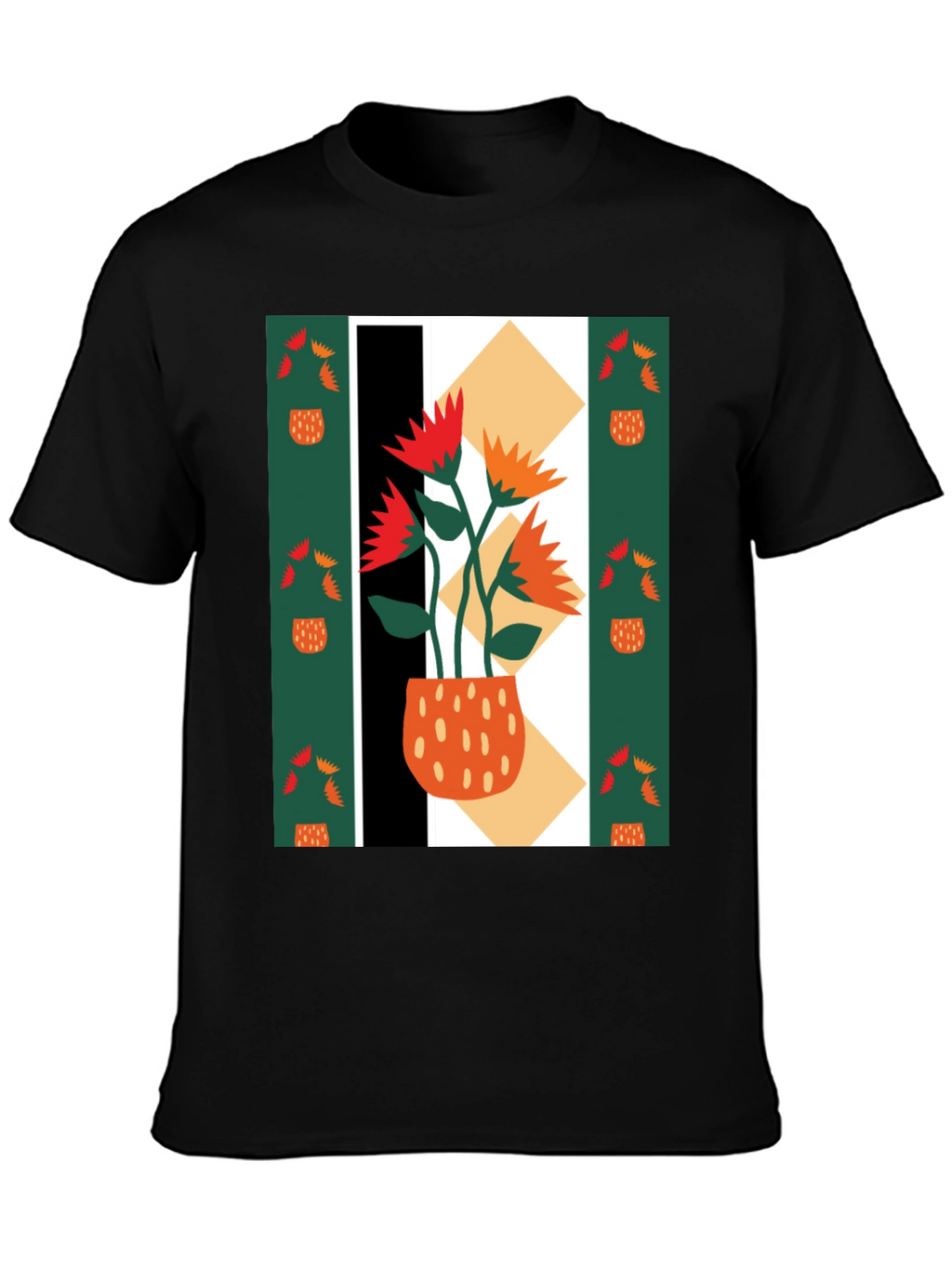 Abstract Floral Graphic Tee - Modern Art Shirt