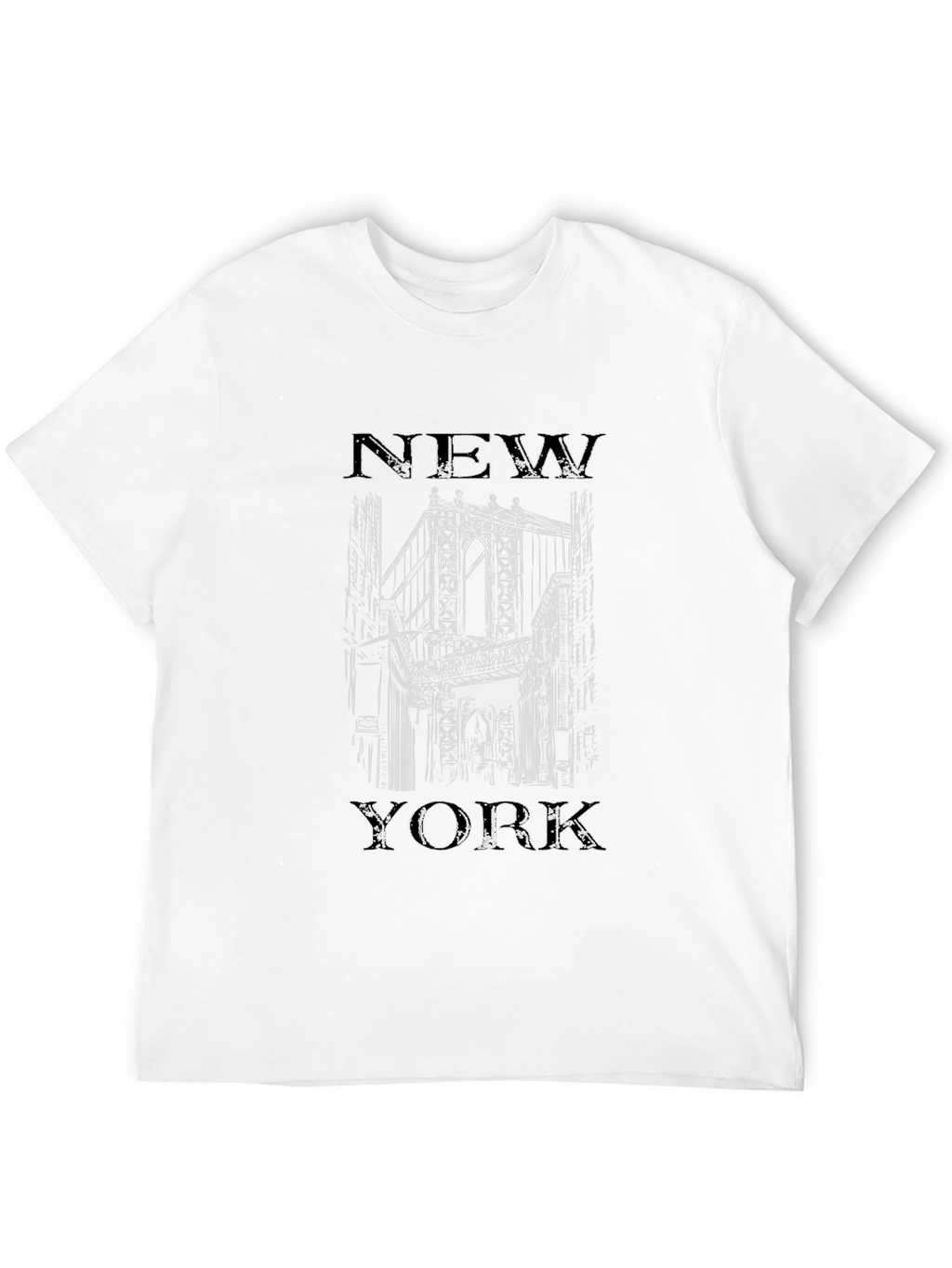 New York Bridge Graphic T-Shirt - Black