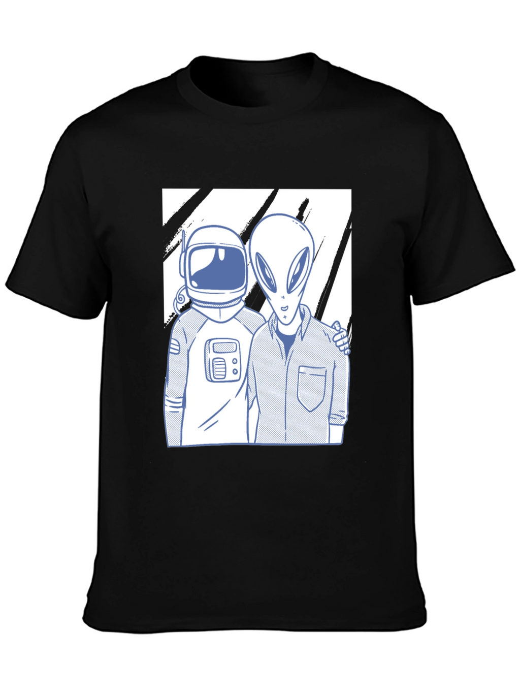 Astronaut & Alien Friends Black Graphic Tee