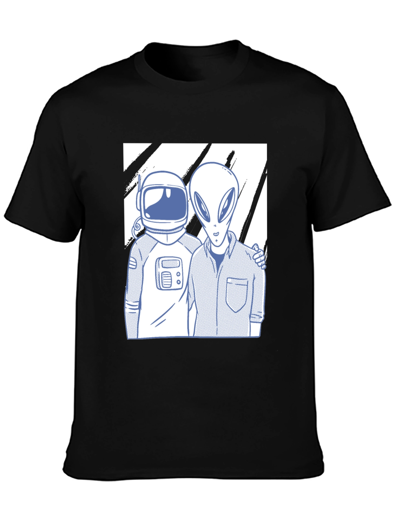 Astronaut & Alien Friends Black Graphic Tee