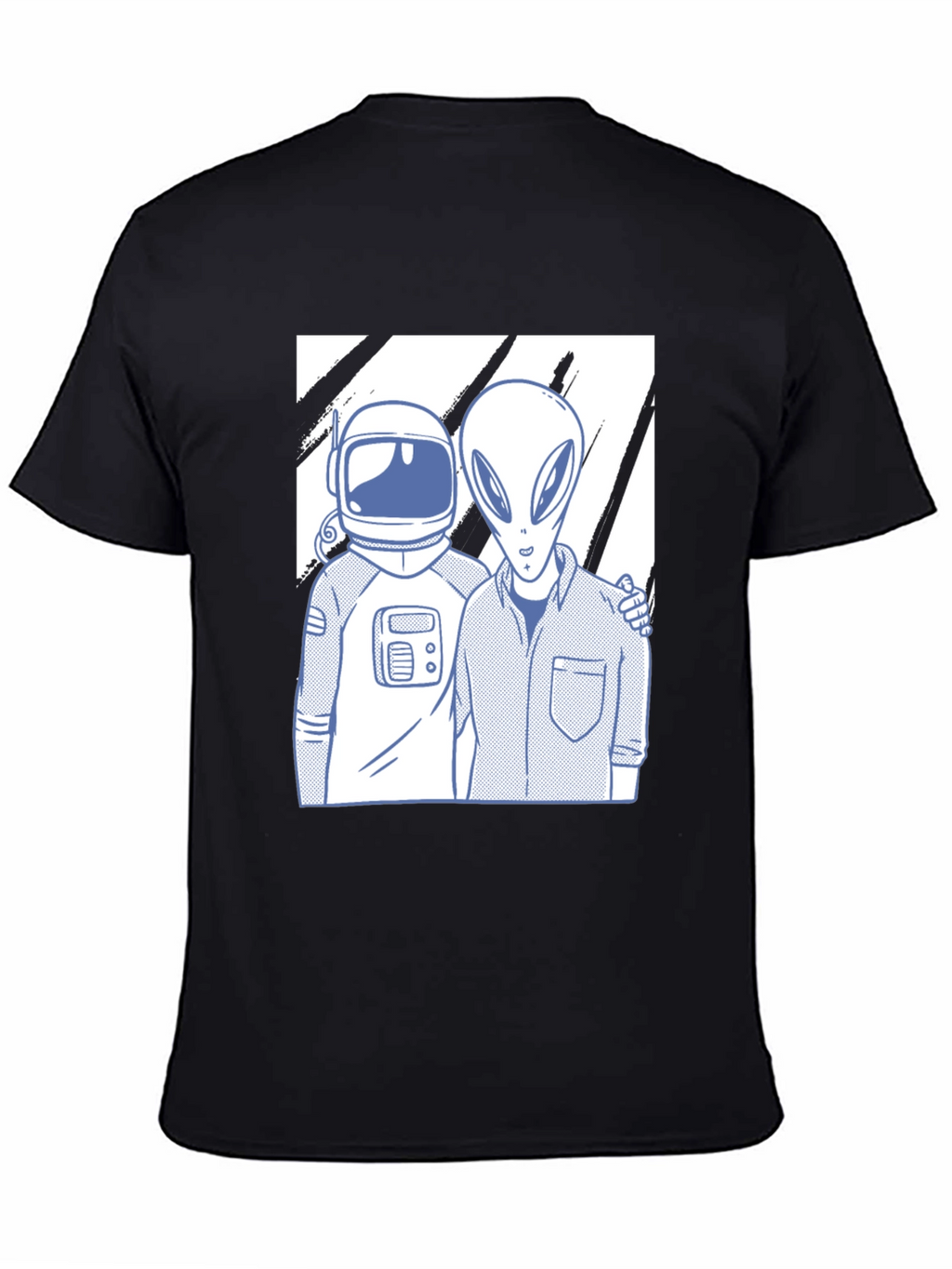 Astronaut & Alien Friends Black Graphic Tee