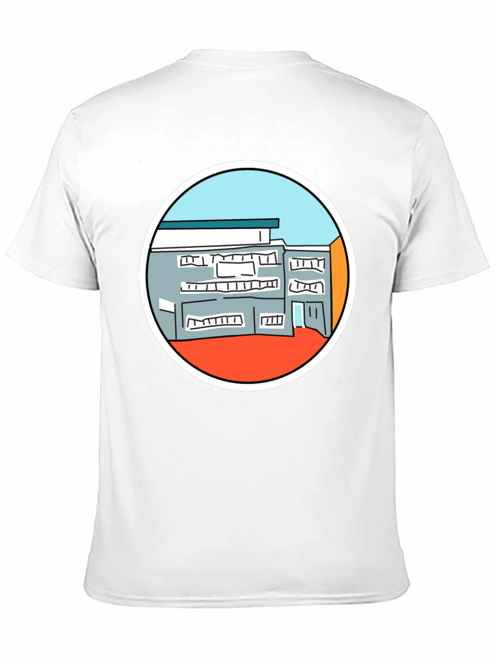 Building Graphic Tee - Unique Design Black T-Shirt