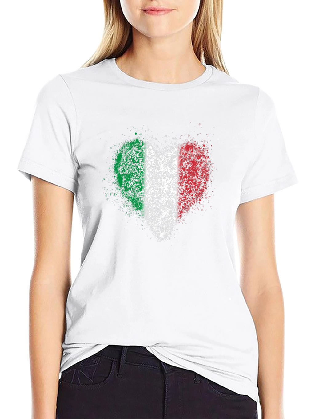 Italian Flag Heart Graphic T-Shirt