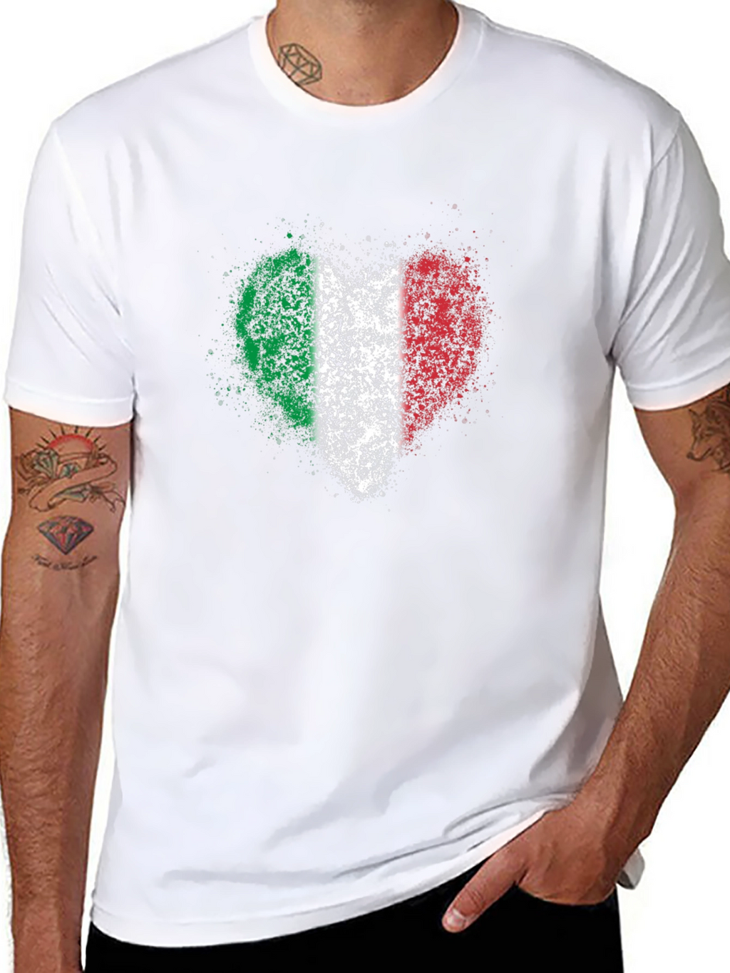 Italian Flag Heart Graphic T-Shirt