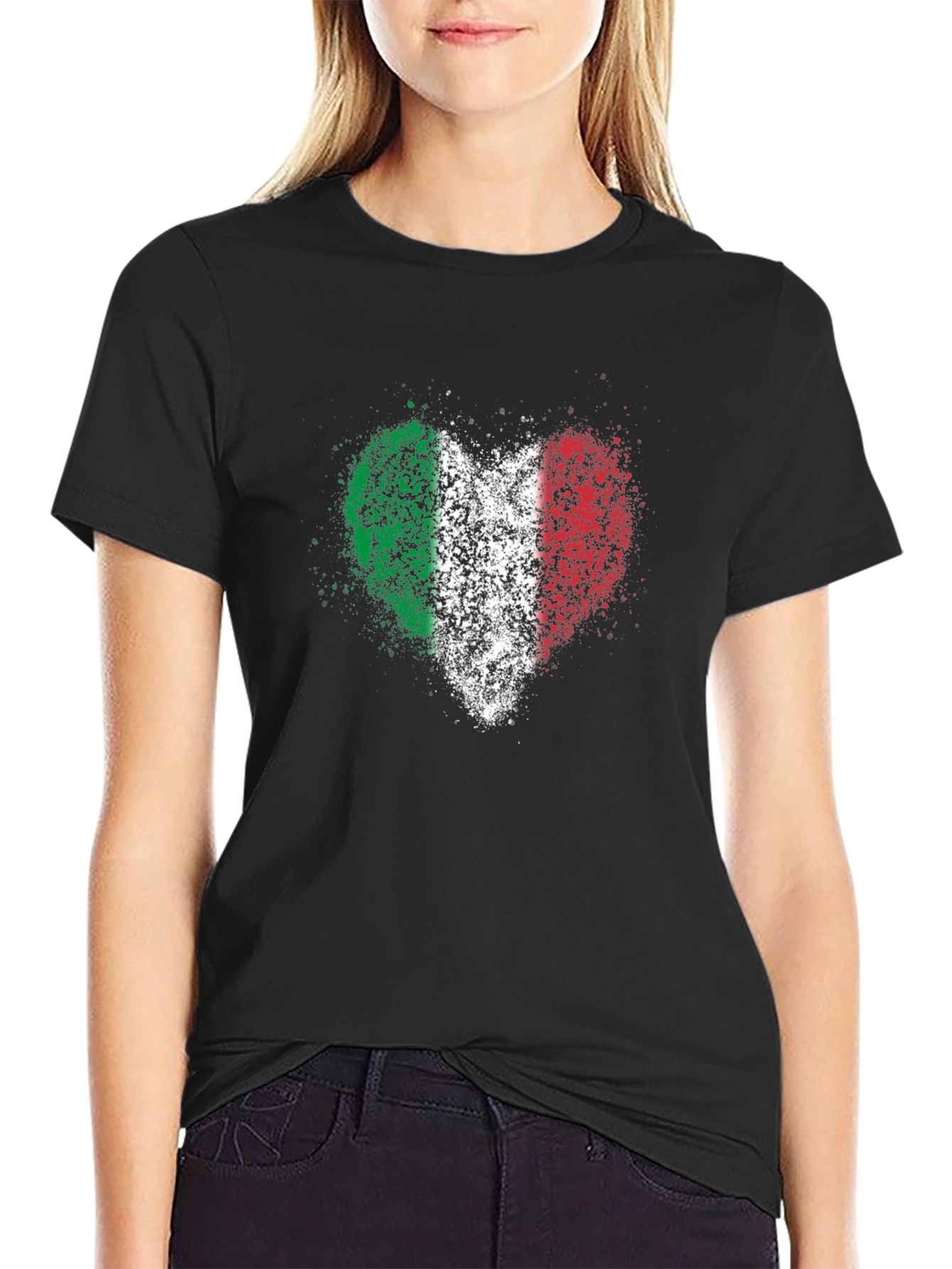 Italian Flag Heart Graphic T-Shirt