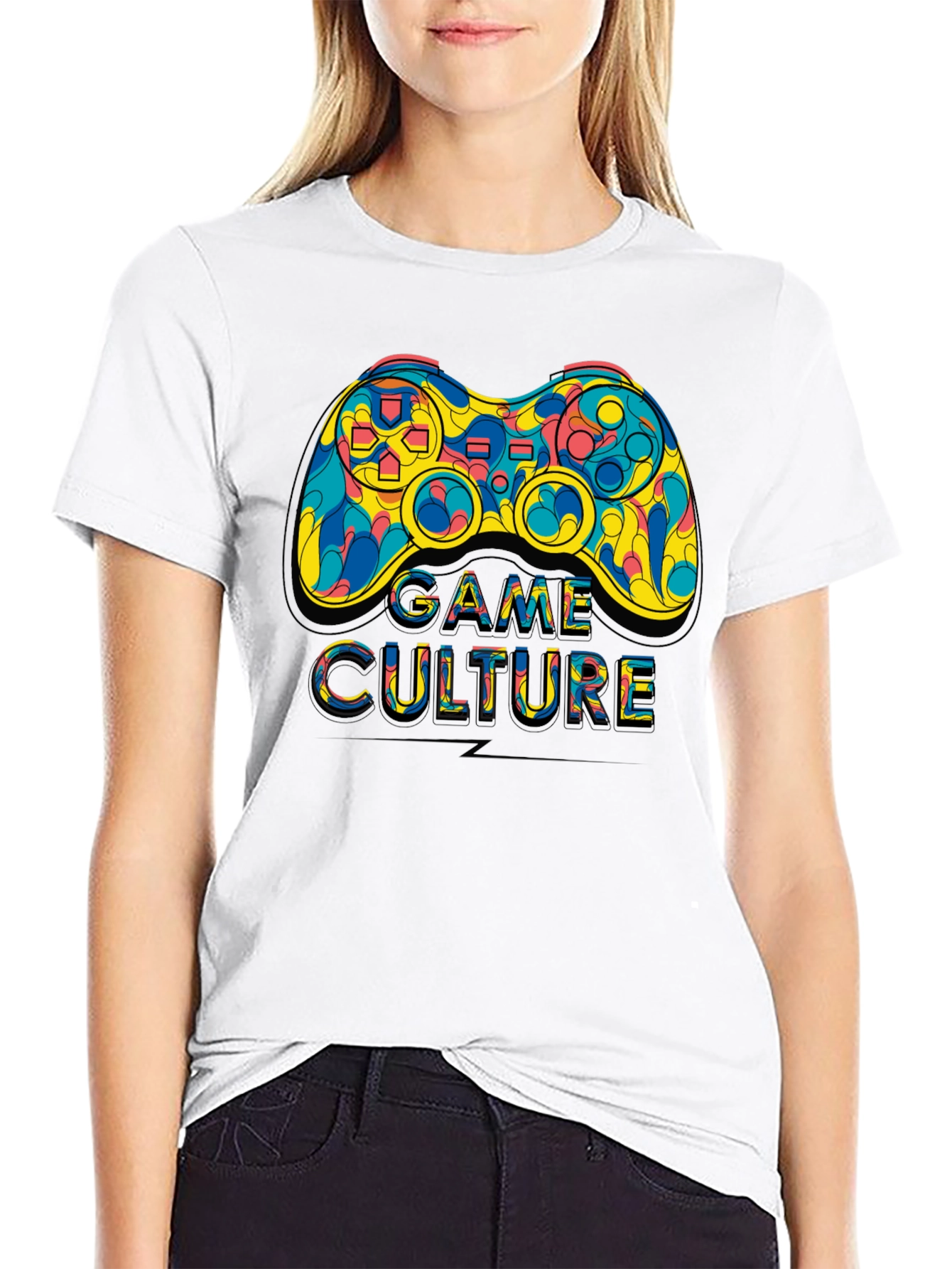 Game Culture T-Shirt Colorful Controller Graphic Tee