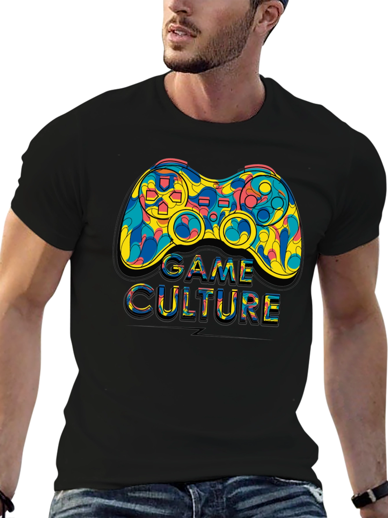 Game Culture T-Shirt Colorful Controller Graphic Tee