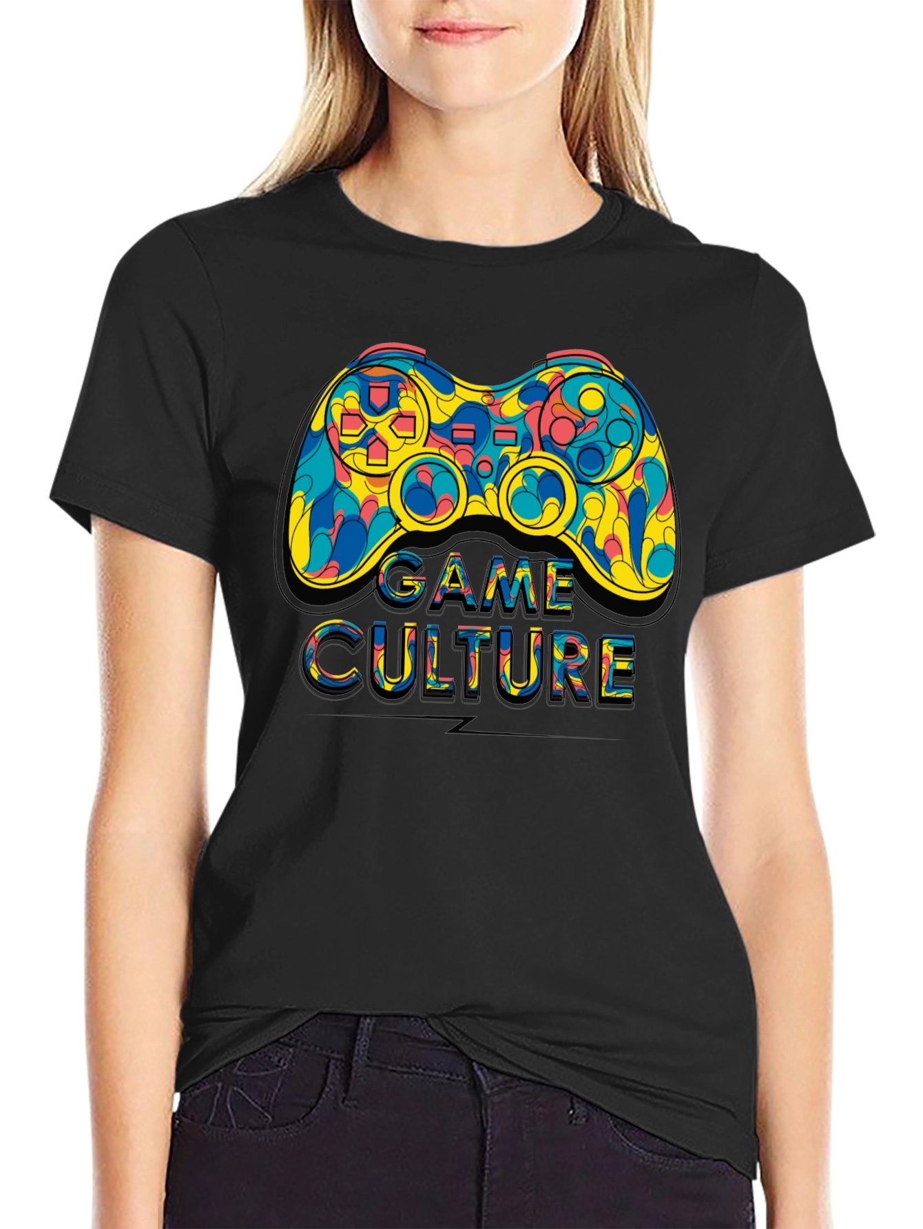Game Culture T-Shirt Colorful Controller Graphic Tee