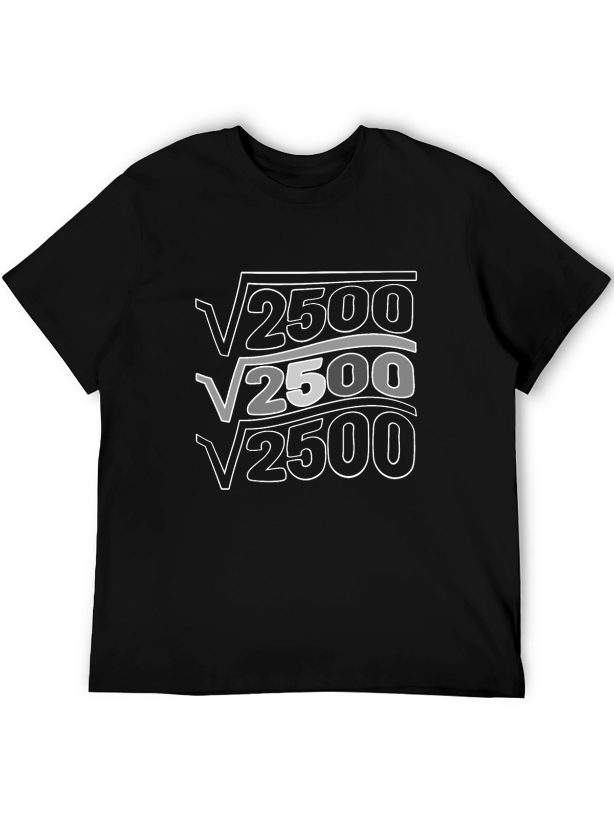 Math Humor T-Shirt: Square Root of 2500 = 50