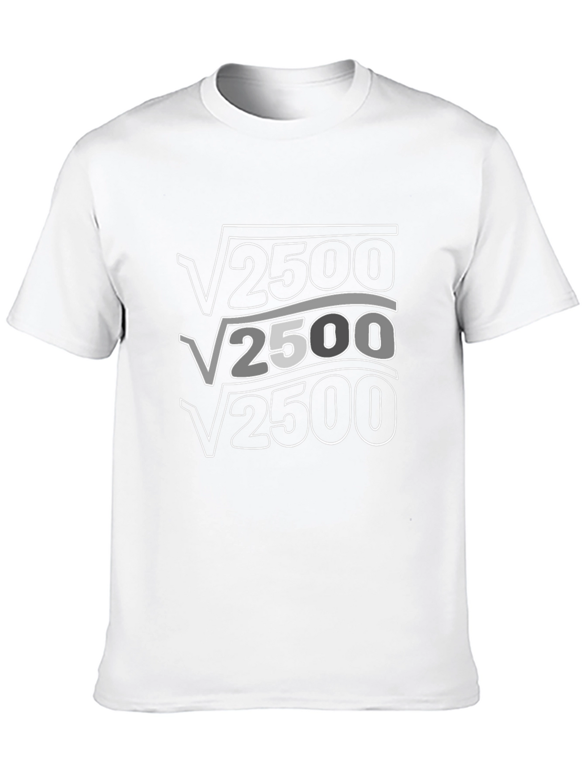Math Humor T-Shirt: Square Root of 2500 = 50