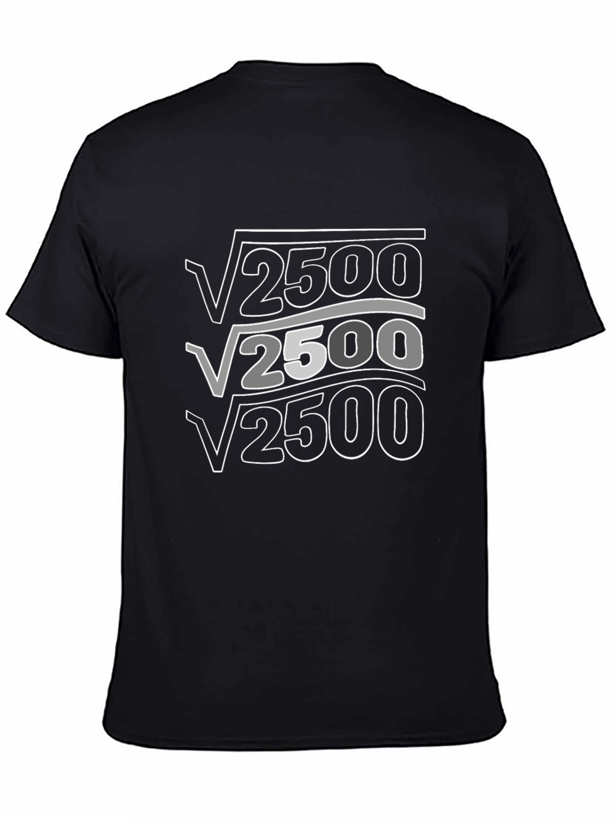 Math Humor T-Shirt: Square Root of 2500 = 50