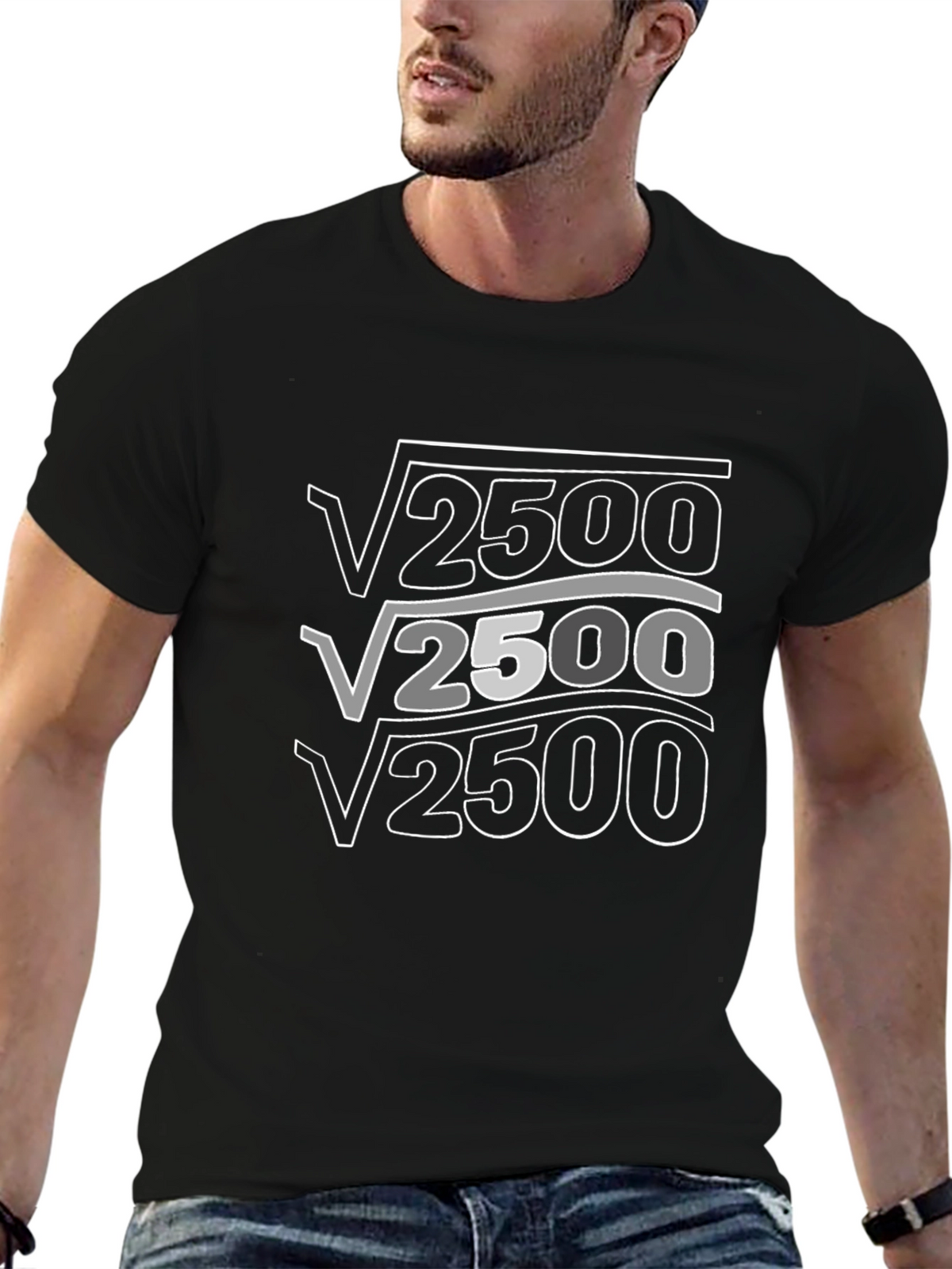Math Humor T-Shirt: Square Root of 2500 = 50