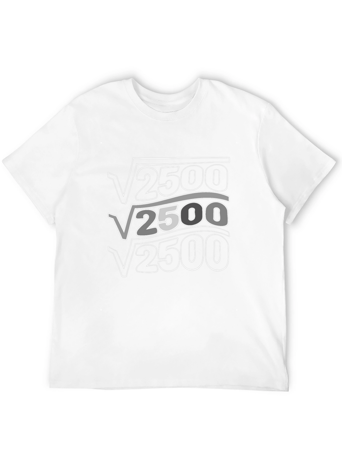 Math Humor T-Shirt: Square Root of 2500 = 50