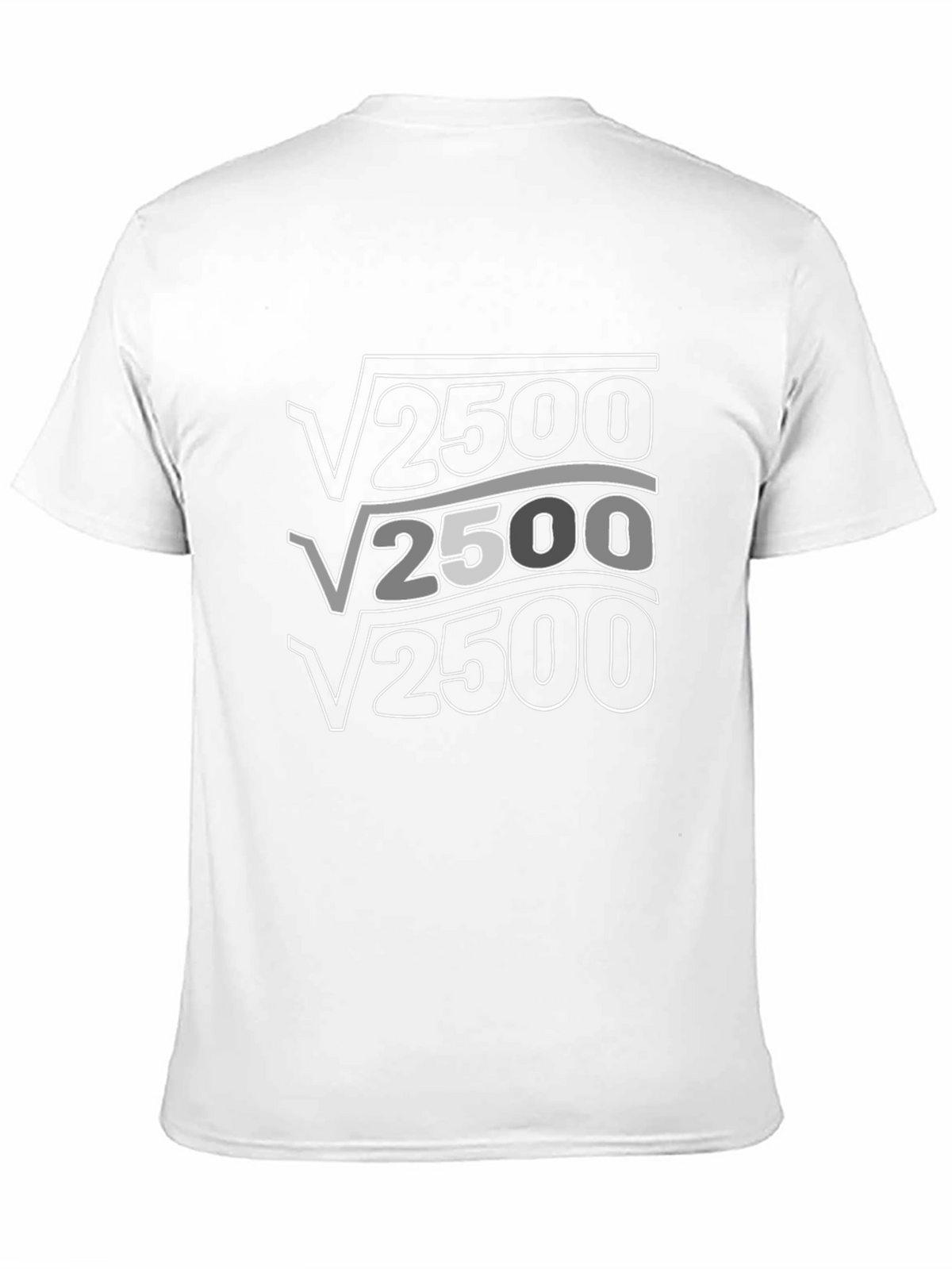 Math Humor T-Shirt: Square Root of 2500 = 50