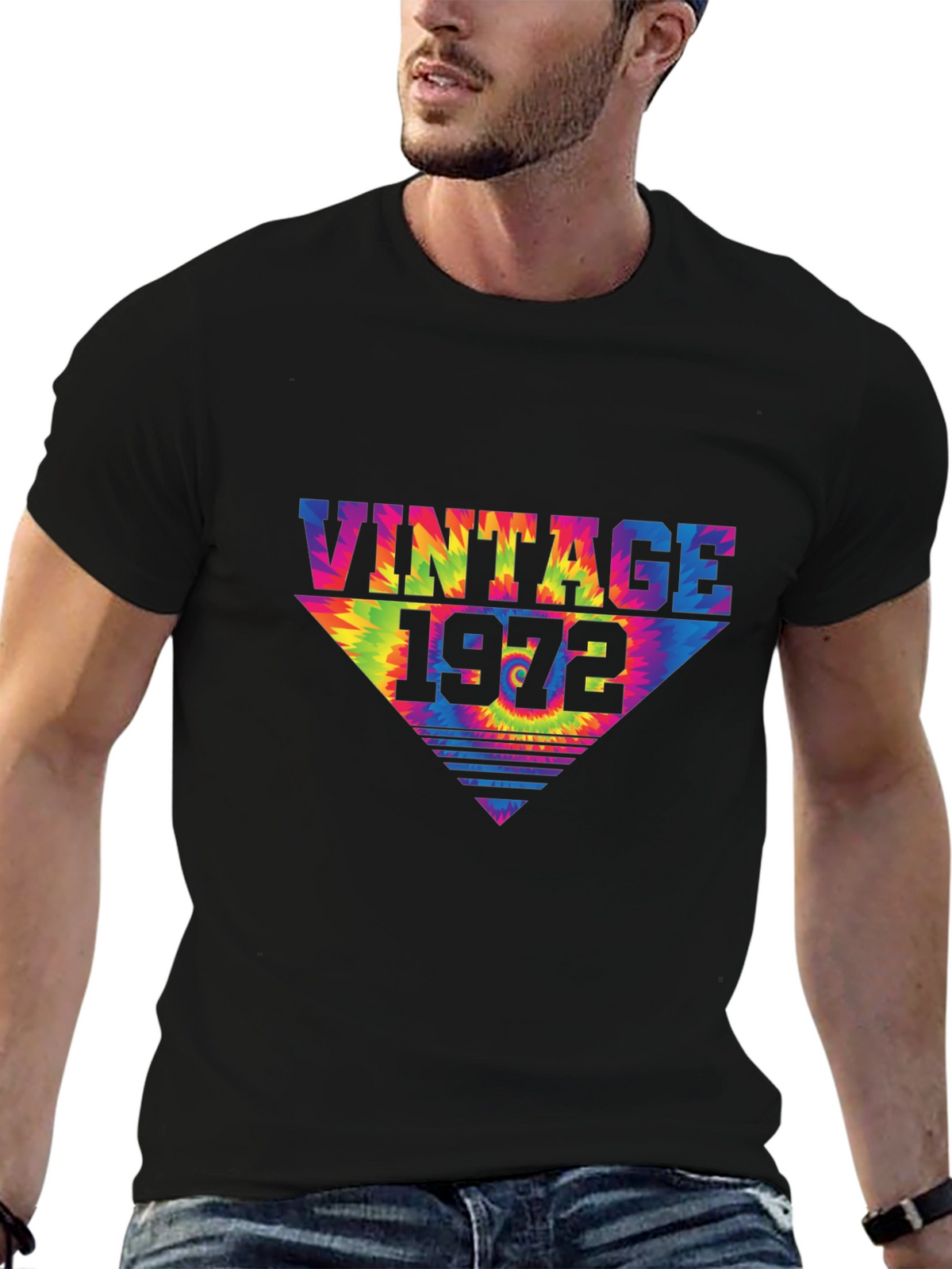 Vintage 1972 Tie Dye T-Shirt Retro Birthday Tee