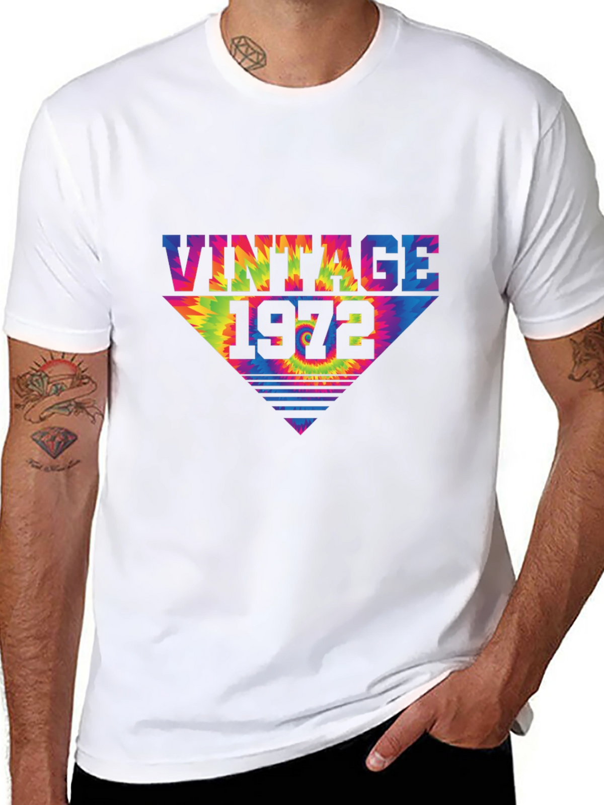 Vintage 1972 Tie Dye T-Shirt Retro Birthday Tee