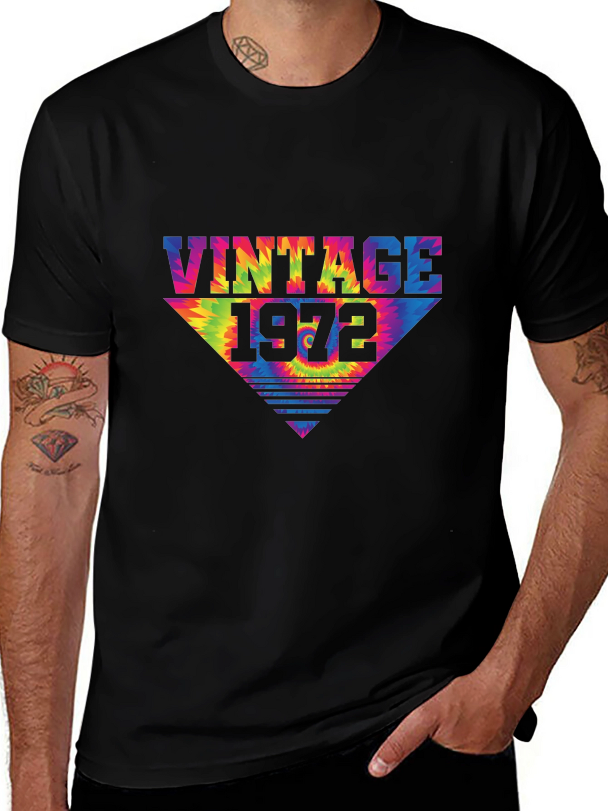 Vintage 1972 Tie Dye T-Shirt Retro Birthday Tee