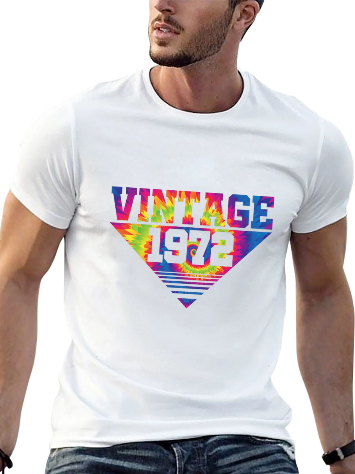 Vintage 1972 Tie Dye T-Shirt Retro Birthday Tee