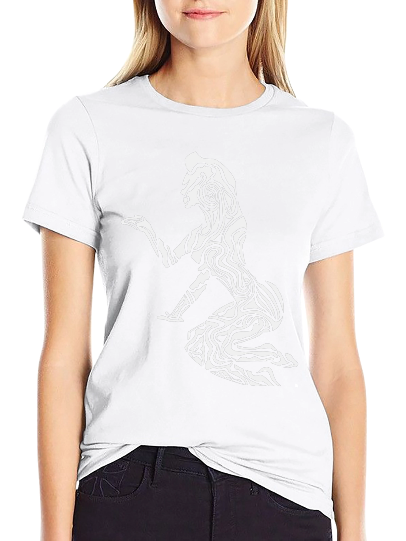 Abstract Zebra Woman Graphic Black T-Shirt