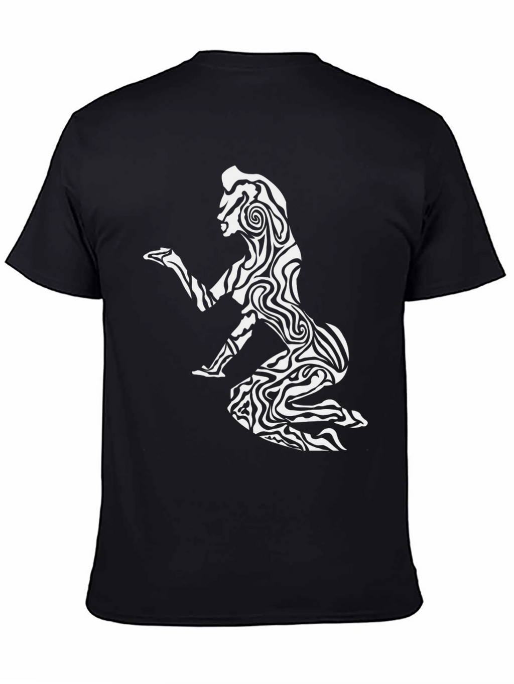 Abstract Zebra Woman Graphic Black T-Shirt