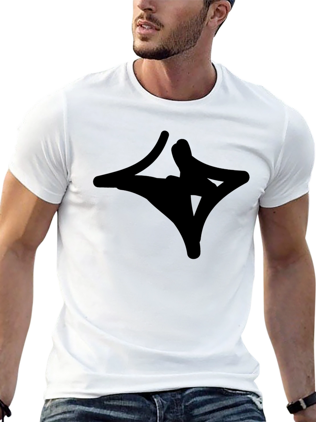 Black Graphic Tee - Abstract Design