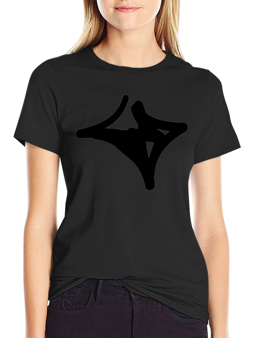 Black Graphic Tee - Abstract Design