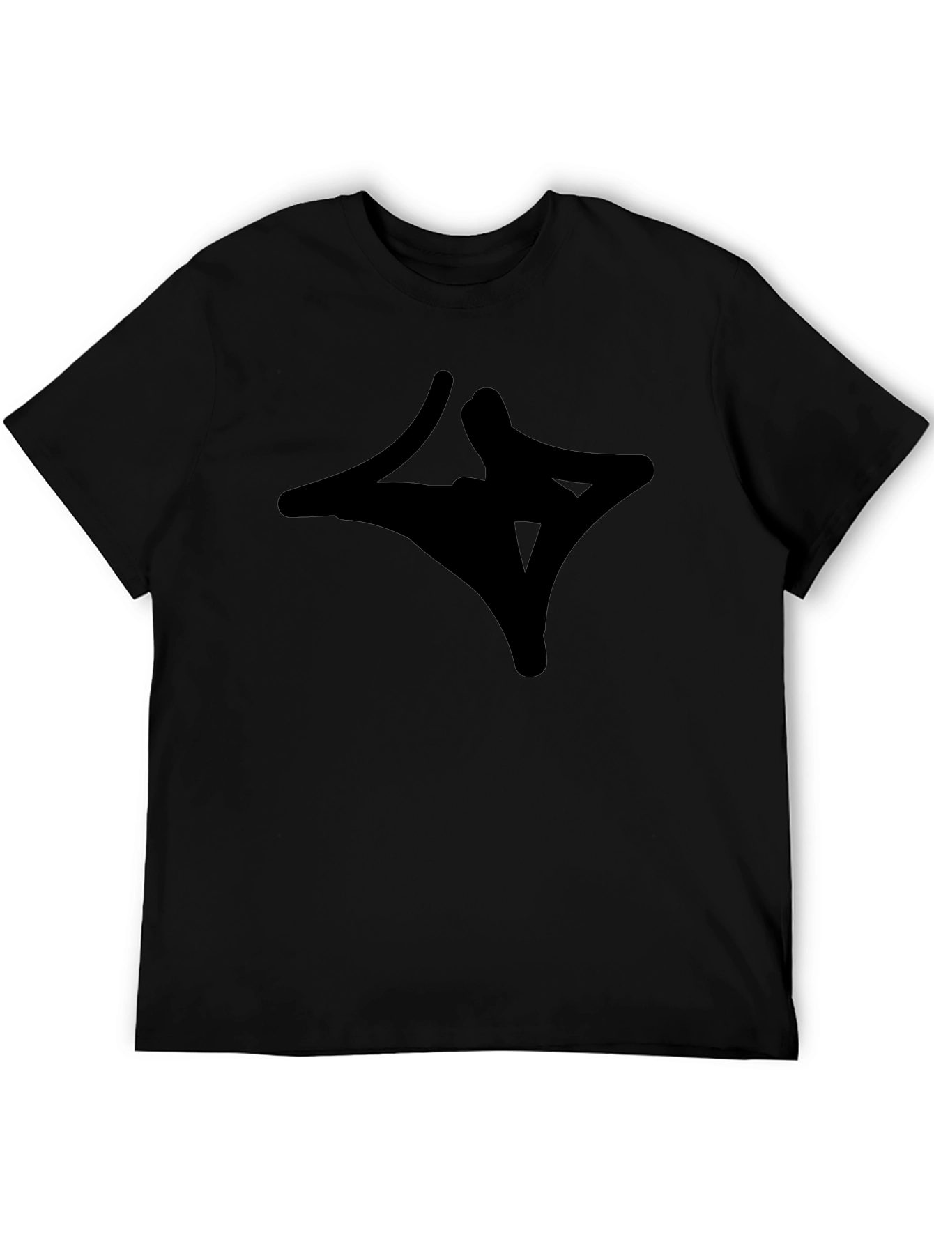Black Graphic Tee - Abstract Design