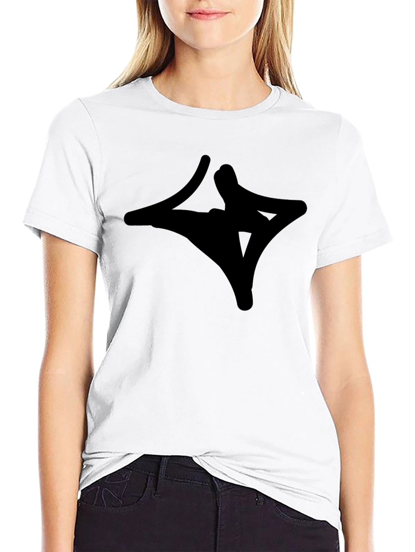 Black Graphic Tee - Abstract Design
