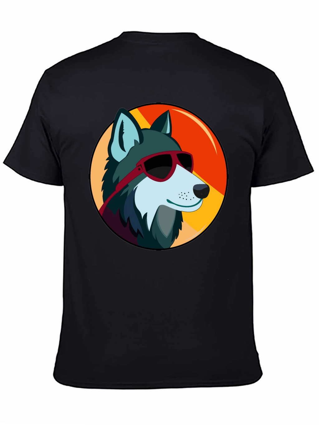 Cool Wolf Graphic Tee - Black Cotton T-Shirt
