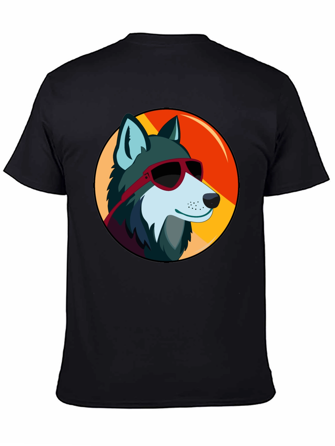 Cool Wolf Graphic Tee - Black Cotton T-Shirt