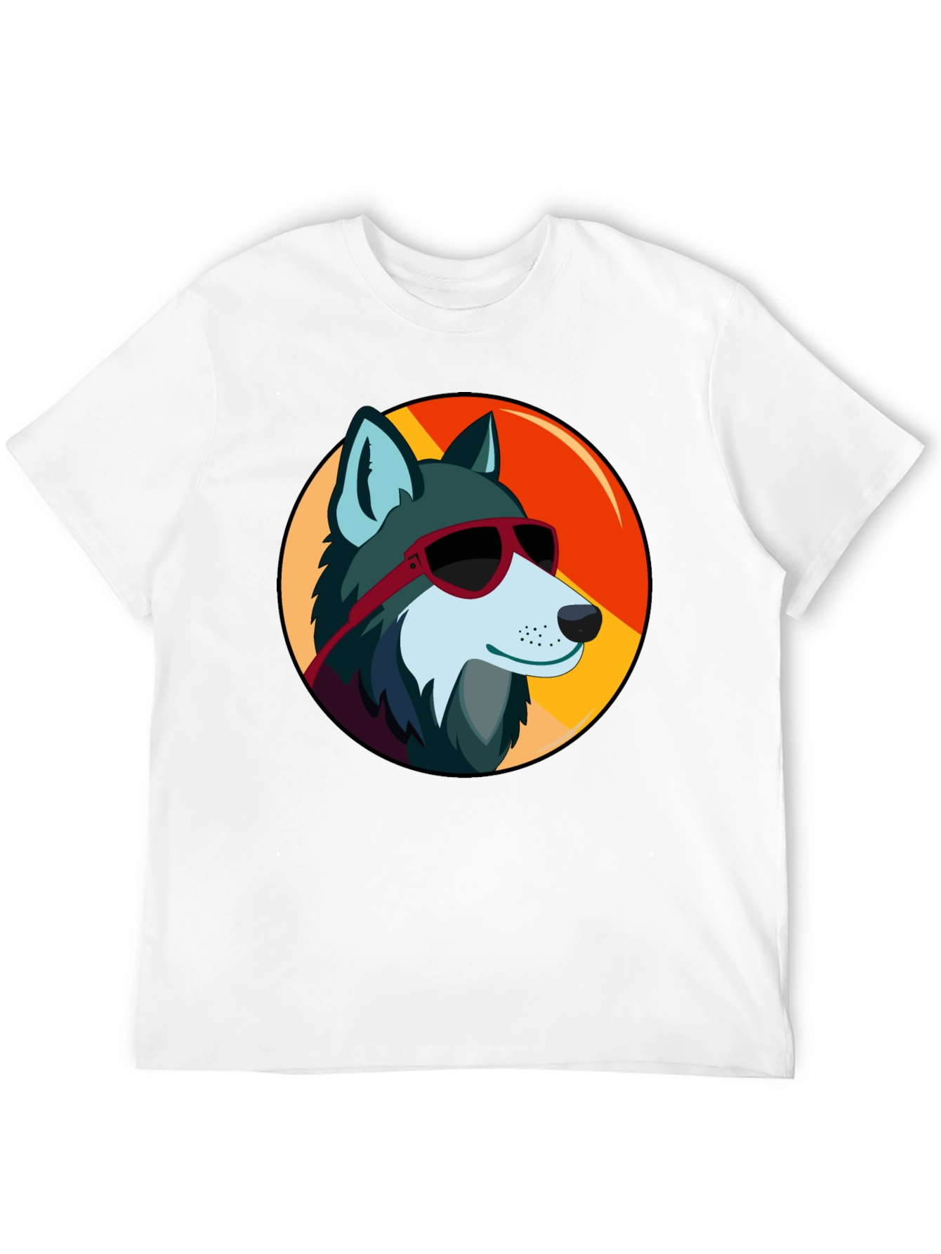 Cool Wolf Graphic Tee - Black Cotton T-Shirt