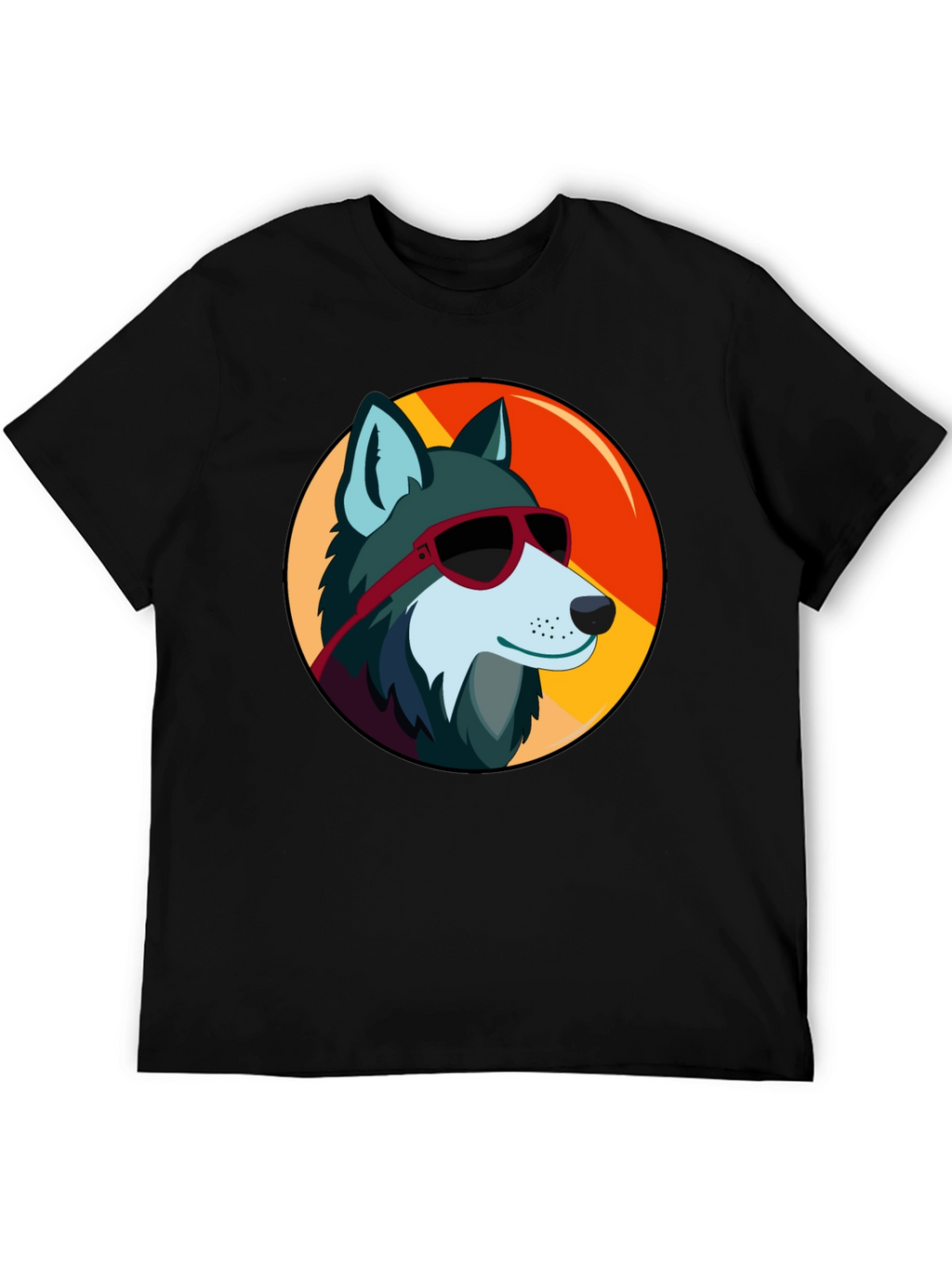 Cool Wolf Graphic Tee - Black Cotton T-Shirt
