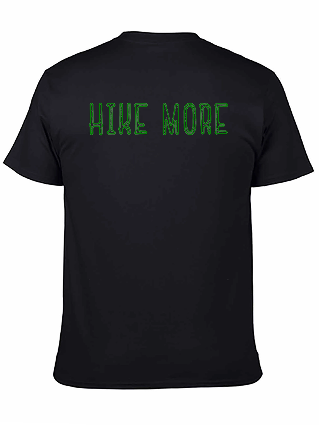 Hike More Black Cotton Graphic Tee