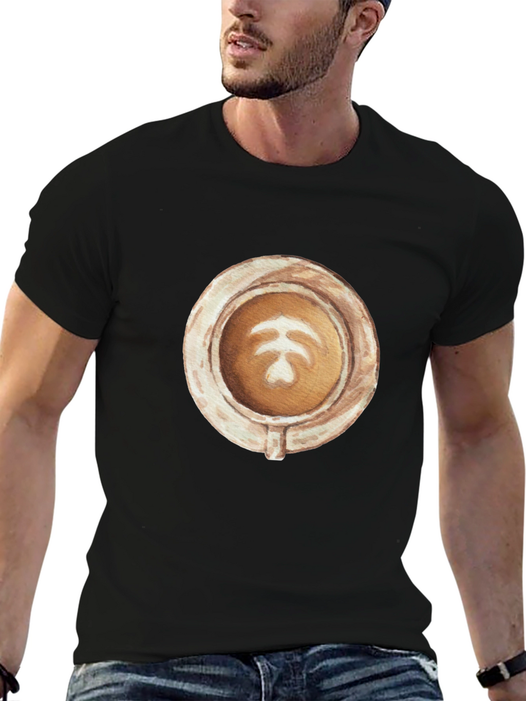Latte Art Graphic Tee - Coffee Lovers Style